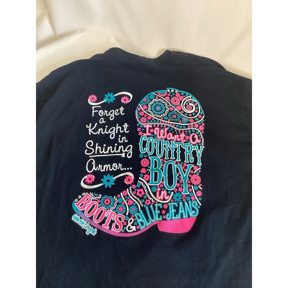 Girlie Girl Originals Black Graphic Tee Women’s L – Affirmation Head, Empowermen